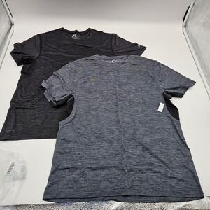 Russell Mens 2 Pack Dri Power 360 Athletic T-Shirts Black Grey Size L